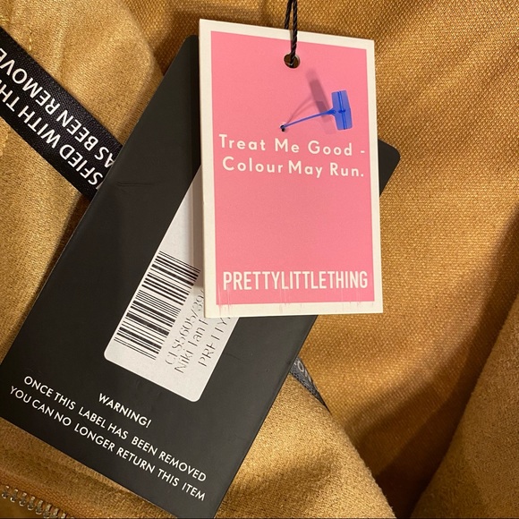 NWT PRETTYLITTLETHINGS CAMEL FAUX LEATHER SUEDE BIKER JACKET Sz XS - Picture 12 of 14